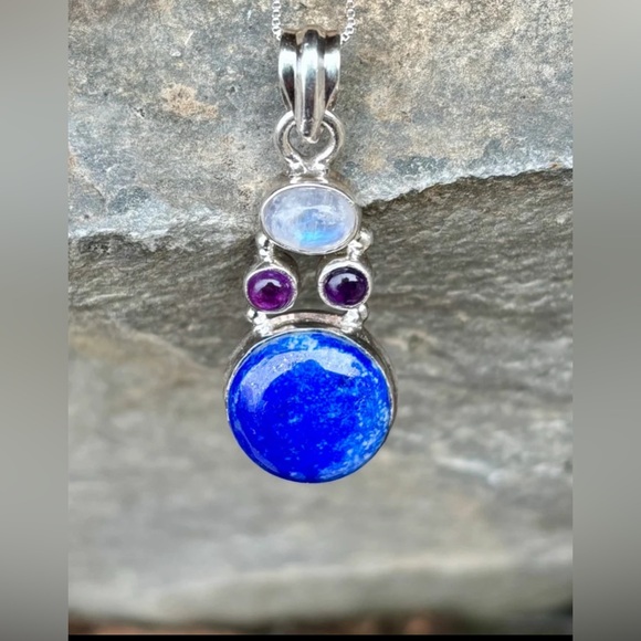 SET! Lapis Lazuli Necklace & Earrings - Picture 3 of 15